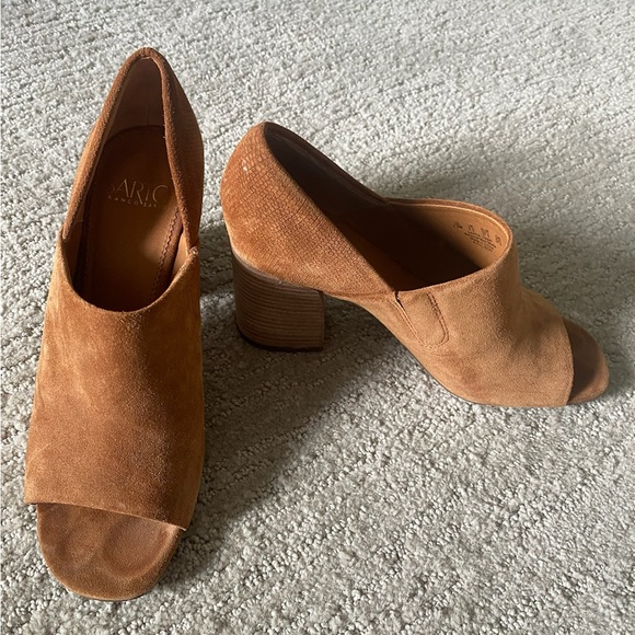 Sarto by Franco Sarto. Block peep toe heel. Suede dark brown. Worn once.7.5 - Picture 2 of 4